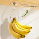 Banana Hook for Hanging Heavy-Duty 15Ib(Max) 2 Pack, Folding Banana Hanger Under Cabinet, Banana Holder Self Adhesive Traceless Clear for Keep Fresh & Kitchen Space Saving-16cm