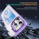 Wallet Clear Case for iPhone 16 Pro 6.3 inch with Card Holder Built-in Camera Ring Stand Military-Grade Protection Kickstand Cover Light Purple