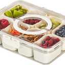 LOEZ Snacklebox for Adults, Portable Snack Box with Lid, 8 Compartment Travel Snack Organizer for Road Trips, Office & On-the-Go