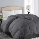 EASELAND King Size Down Alternative Comforter - Quilted Duvet Insert for All Seasons, Soft Lightweight with Corner Tabs, Summer Winter Warm Bedding, Dark Grey 90x102 Inches