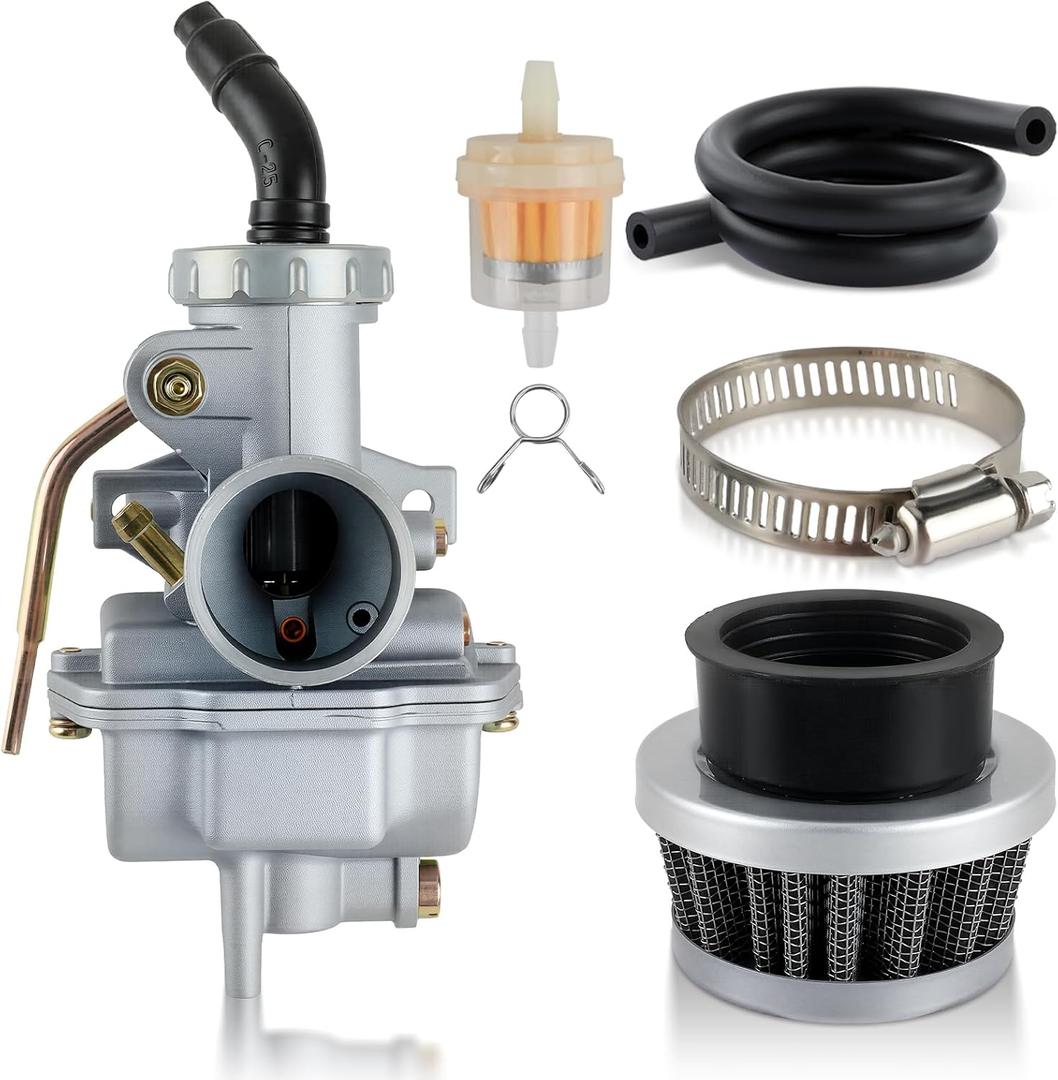 Carbhub PZ20 Carburetor for Kazuma Baja 50cc 70cc 90cc 110cc 125cc TaoTao 110B NST SunL Chinese Quad 4 stroke ATV 4 wheeler Go kart Dirt Bike Honda CRF50F XL75 CRF80F XR50R with Air Fuel Filter