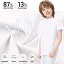 Soneven Youth Boys' Golf Shirt Performance Polo Kids Henley Button Down Athletic School Uniform Summer Short Sleeve Tops Tees (White, S)