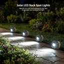 Solar Rock Lights Outdoor – 2 Pack Waterproof LED Landscape Garden Spotlights, Realistic Stone Design, Wireless Solar Powered Pathway Lights for Yard, Walkway, Patio & Lawn Decoration (Auto On/Off)