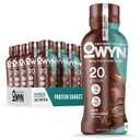 OWYN Only What You Need Plant Based Protein Shake, Dark Chocolate, 20g Vegan Protein from Organic Pumpkin seed, Flax, Pea Blend, Omega-3, Prebiotic supplements, Gluten and Soy-Free, (12 Pack) Best By 12/17/2026