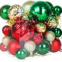 Annecy Christmas Tree Ornaments - 36 PCS Shatterproof Christmas Ball Ornaments Set for Holiday, Wreath & Party Decorations (Multi-Size, Red, Green, Gold)