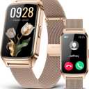 Fitness Tracker Watch for Men Women, Activity Tracker for iPhone and Android with Step Counter, Calorie, Sleep Monitor, 110+ Sports Modes, IP68 Waterproof Smartwatch (Minimalist, Gold, 1.57)