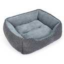 Dog Bed for Large Medium Small Dogs, Rectangle Washable Sleeping Puppy Bed, Soft Calming Cat Beds for Indoor Cats, Orthopedic Pet Sofa Bed, Anti-Slip Bottom with Multiple Size (20'', Grey)
