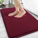OLANLY Thick Memory Foam Bath Mat Rug 30x20, Extra Soft Absorbent Bathroom Rug, Quick Dry Bath Mats, Non-Slip, Machine Washable Carpet for Bathroom, Tub and Shower, Home Decor Accessories, Burgundy