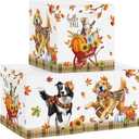 Clastyle Thanksgiving Fall Basket Pumpkin Cube Storage Unit Boxes Leaf Kallax Box for Shelves Autumn Storage Baskets for Books Clothes,Colorful Pet,11.8x11.8x11.8 in (3pcs/set)