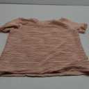 Samefar Womens Crewneck Texture Ruffle Shorts Sleeve Shirts Casual Loose Flowy Tee Tops Blouses Fashion Outfits Trendy (Pink) XL