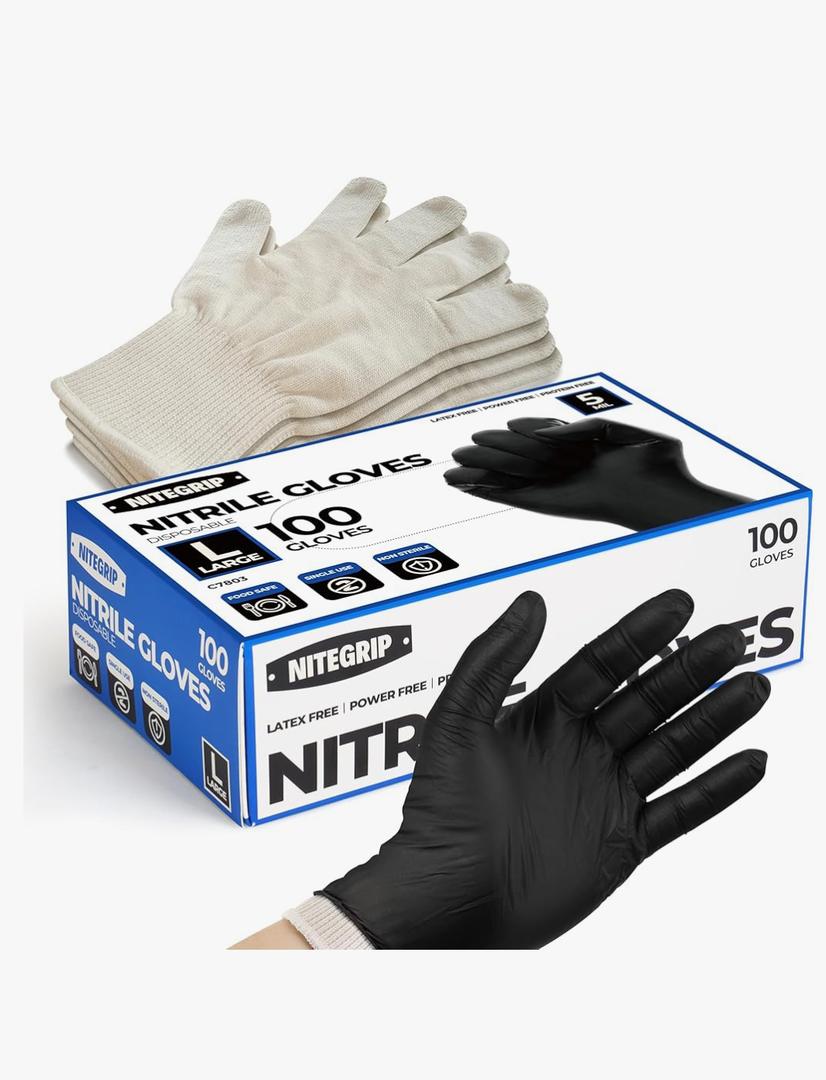 BBQ Gloves Set, 4 Cotton Glove Liners & 100 Disposable Nitrile Gloves - 5 Mil, for Heat Resistant Cooking, Grill, Food Prep & Smoker, Guantes de Barbacoa Nitrilo
100+ bought in past month