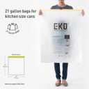 EKO 21 Gallon / 50-90 Liter, 60 Count Drawstring Trash Bags, Extra-Strong Unscented Garbage Bags, Easy-Dispense Roll for Kitchen & Household Use, Code G, White