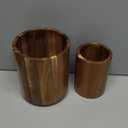 Criusia Utensil Holder 2 Pack, 360 Rotating Acacia Wood Cooking Utensil Crocks for Kitchen Counter, Farmhouse & Modern Decor, (1 Large,1 Small)