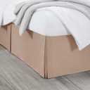 Nestl Taupe Full Bed Skirt - Full Size Bed Skirt 14 Inch Drop - Brushed Microfiber Bed Skirts - Hotel Quality Pleated Bed Skirt - Shrinkage & Fade Resistant