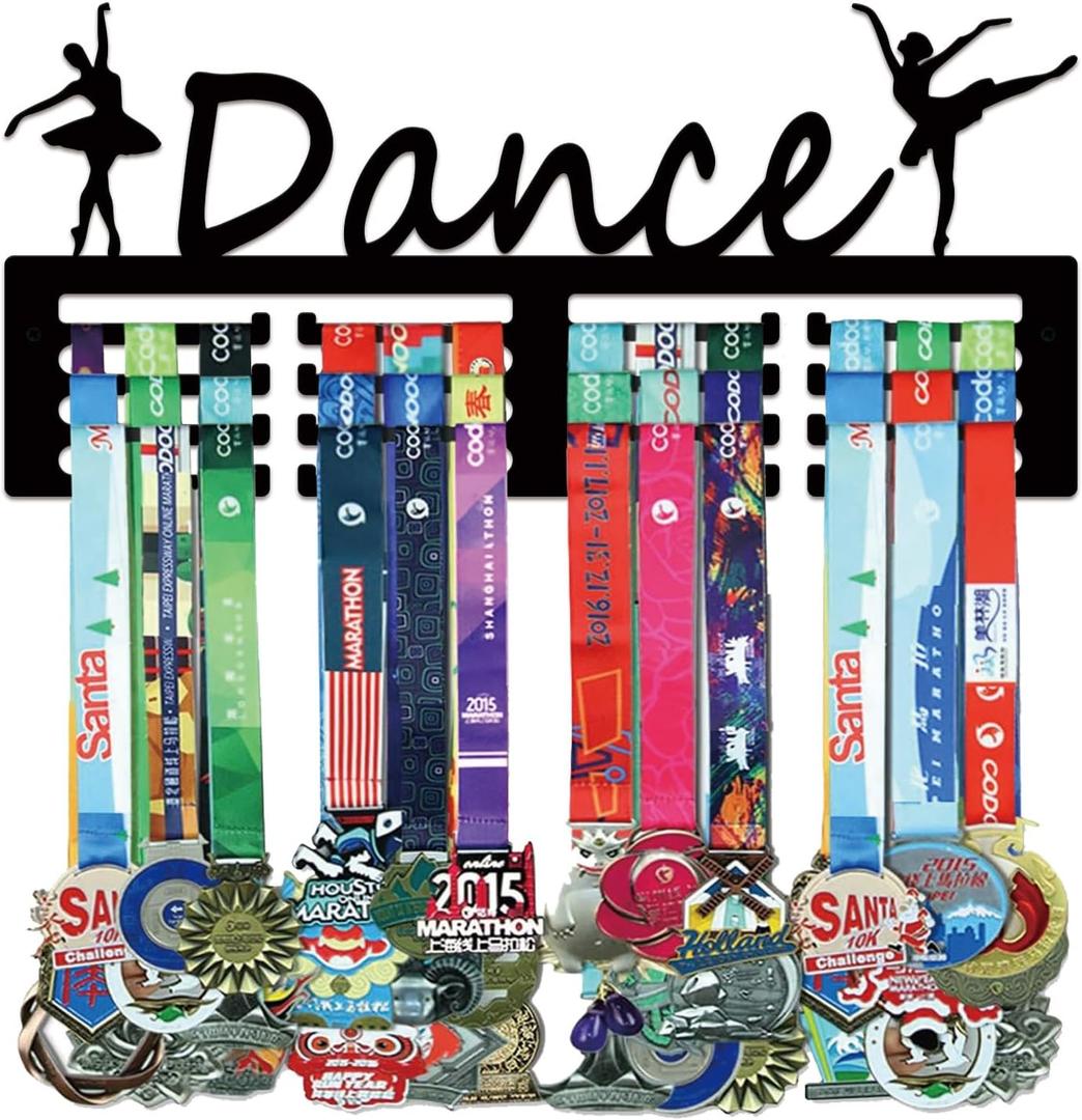 Resama Medal Hanger Holder Display Wall Rack Frame Shelf-Medal Hanger Awards Ribbon Soccer,Gymnastics,Holder Display Rack for 60 Medals