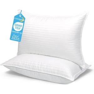 COZSINOOR Bed Pillows for Sleeping Queen Size - Hotel Quality Set of 2 - Breathable Cooling Down Alternative Microfiber Filled for Back, Stomach, Side Sleepers Skin-Friendly