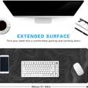 Minimalist Topographic Map Mouse Pad - Contour Extended Large Stitch Edge Mousepad Black & White Non-Slip Gaming Desk Mat 31.5x11.8inch
