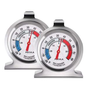 2 Pack Refrigerator Thermometer, 30-30C/20-80F, Classic Fridge Thermometer Large Dial with Red Indicator Thermometer for Freezer Refrigerator Cooler