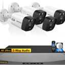 OOSSXX 4K/8.0 Megapixel & 130 Ultra Wide-Angle 2-Way Audio PoE Outdoor Home Security Camera System Wired Outdoor Video Surveillance IP Cameras System