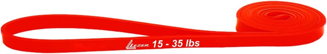 LEZER Resistance Bands - Pull Up Bands for Home Gym Fitness, Stretching, Physical Therapy & Training - Includes Instruction (02 - Red)