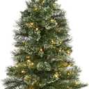 Nearly Natural 3ft. Wisconsin Slim Snow Tip Pine Artificial Christmas Tree with 50 Clear LED Lights (Prelit)