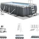 Intex 18' x 9' x 52" Ultra XTR Rectangular Frame Swimming Pool Set with Pump - Above Ground Backyard Large Rectangle Pool with 45-Inch Deep Water