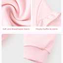 Disney Princess Girls Outfit ：Ruffle Long Sleeve Sweatshirt and Print Leggings Cute Cartoon Pullover and Pants Set for Fall Toddlers 2 Piece Girls Clothes for Back to School Gift Light Pink 5-6T