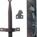 Renovators Supply Manufacturing Black Cast Iron Norfolk Thumb Door Latch Colonial Style with Mounting Hardware