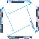 Mahjong Racks with Pushers, Anti-Slip Design, Clear All-in-One Mahjong Racks and Pushers - Modern American Mahjong Tile Racks Set of 4 (Bling Blue)