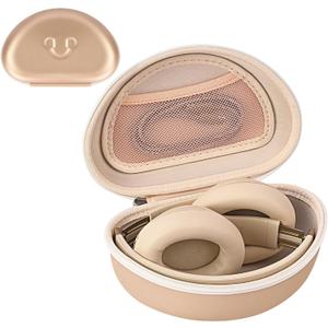 Hard Headphone Case for Beats Solo 4, Studio Pro, Solo 3, Studio 3, Solo 2,Over Ear Headphone Carrying Case with Storage Cable Bag Strap for Travel (Champagne-2)