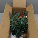 Glintoper Lighted Artificial Christmas Urn Filler, Pre-lit Xmas Pine Trees with Cones, Golden & Red Berries, Tripod Stake and 60 LED Lights, Outdoor Light Up Planter Filler Holiday Home Decor, 1 Pack