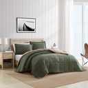 Nautica - Queen Comforter Set, Microsuede Bedding with Soft Sherpa Reverse, 3 Piece Bed Set with Matching Pillowcases (Beckett Green)