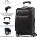 Travelpro Platinum Elite Softside Expandable Carry on Luggage, 8 Wheel Spinner Suitcase, USB Port, Suiter, Men and Women, Shadow Black, Carry On 21-Inch