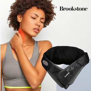 Brookstone Shiatsu Back and Neck Massager, Cordless Shoulder Massager with Heat, Electric Deep Tissue 3D Kneading Massage Pillow for Shoulder, Leg, Body Muscle Pain Relief, Gifts for Men Women