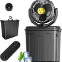 2026 Misting Fan, Portable Outdoor Fan with Oscillation, 80 Oscillating Fan with Remote, 3-Speed Leak-Proof Water Mist Fan with Dual Nozzles for Patio, Camping, Garage, RV - Ideal Summer Gift