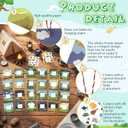 Cholemy 48pcs Camp Picture Frame Craft, DIY Hanging Photo Frame Ornaments Craft Kit with Stickers for Kids, Vbs Sunday School Holiday Decor, Outdoor Nature Themed Photo Gift Tags(Camping Style), 4.7 x 3.9 inches