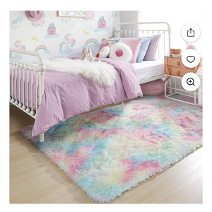 Softlife Soft Rainbow Area Rugs Fluffy Colorful Rugs Cute Floor Carpets Shaggy Playing Mat for Bedroom Home Decor,3'x5',Rainbow
