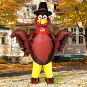 8.53ft Thanksgiving Turkey Inflatable Costume Blow up Cosplay Suit Funny Turkey Decorations Turkey Outfit for Men Fall Autumn Party Indoor Outdoor Halloween Yard Decor Decorations