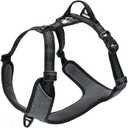 TRUE LOVE Dog Harness Outdoor Adventure II Reflective Vest with 2 Leash Attachments Matching Leash and Collar Available TLH6071 Black