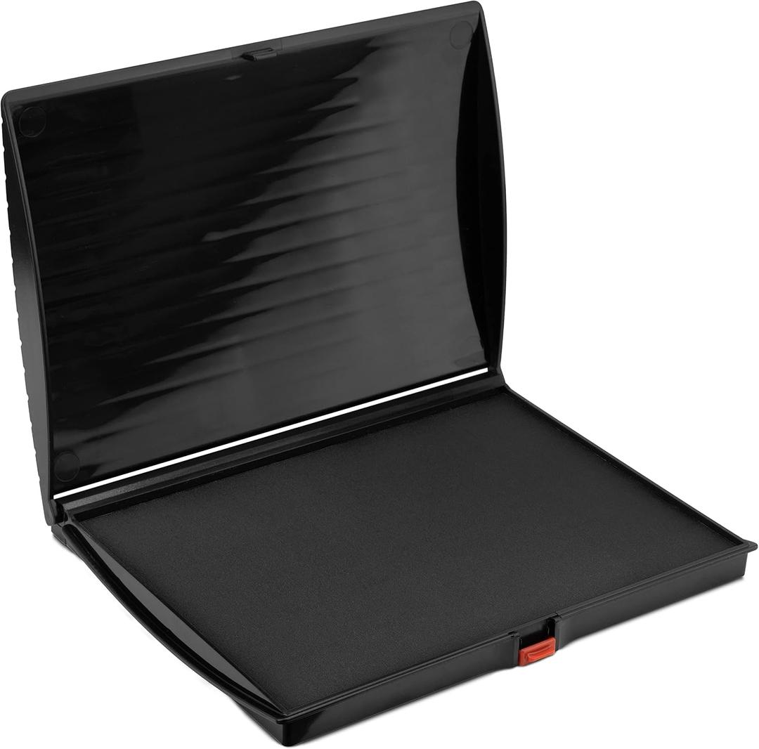 Large Premium Black Ink Stamp Pad - 5" by 7" - Quality Felt Pad