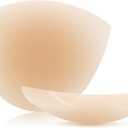 Tucnoeu 2 Pairs Reusable Nipple Covers for Women, Adhesive Silicone Bra Pasties for No Show Strapless Dress, Cream Color, Fits A-C Cups
