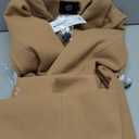 IDEALSANXUN Womens Long Wool Coats Fall Winter Notch Lapel Dressy Peacoat Jackets (Small, Camel)