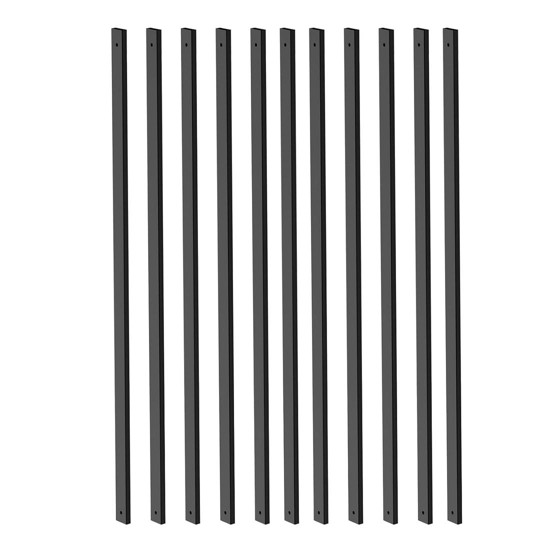 50 Pack Deck Balusters 36 Inch Rectangle Staircase Baluster, Black Metal Deck Spindle and Stairs Railing,Hollow Rectangle Deck Balusters for Deck Railing Porch