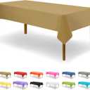 Gold Disposable Plastic Tablecloth for Rectangle Tables (12 Pack) Premium Decorative Table Cloth for Parties, Events & Weddings, Indoors & Outdoors, 54 x 108 inches, Plastic Table Cover