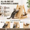 Cat Scratcher Bed for Indoor Cats, Wooden Sisal Cat Scratching Post with Hanging Ball Toy, Cat Lounge Bed for Kittens & Adult Cats