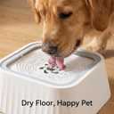 No Spill Dog Water Bowl, 45oz Slow Water Feeder with Floating Disk & Safety Foam, Anti-Splash Pet Water Dispenser, Mess-Free Elevated Design, Durable PP Material for Home, Car & Travel
