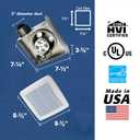 Broan-Nutone Bathroom Exhaust Fan, 50 CFM Modern Grille, Energy Star Fan, 2.0 Sones