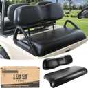 Deluxe Front Replacement Cushions for Club Car DS 2000.5-up, Backrest Golf Cart Front Seat Assembly, Factory Style Seat Bottom & Back Cushions Kit Waterproof (Seat Set - Black)
