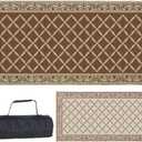 Stylish Camping 119187 9-feet by 18-feet Reversible Mat, Plastic Straw Rug, Large Floor Mat for Outdoors, RV, Patio, Backyard, Picnic, Beach, Camping (Brown/Beige)