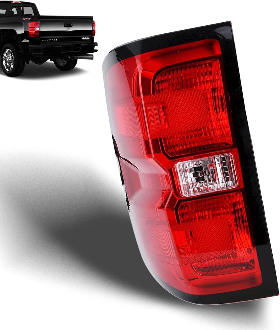 Nakuuly Tail Light Assembly Compatible with 2014-2015 Chevy Silverado 1500 2500HD 3500HD GMC Sierra 3500 HD Left Driver Side Taillight Brake Lamps Bulb and Harness